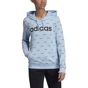 Adidas Core Favorite Long Sleeve Blue Knit Hoodie - L